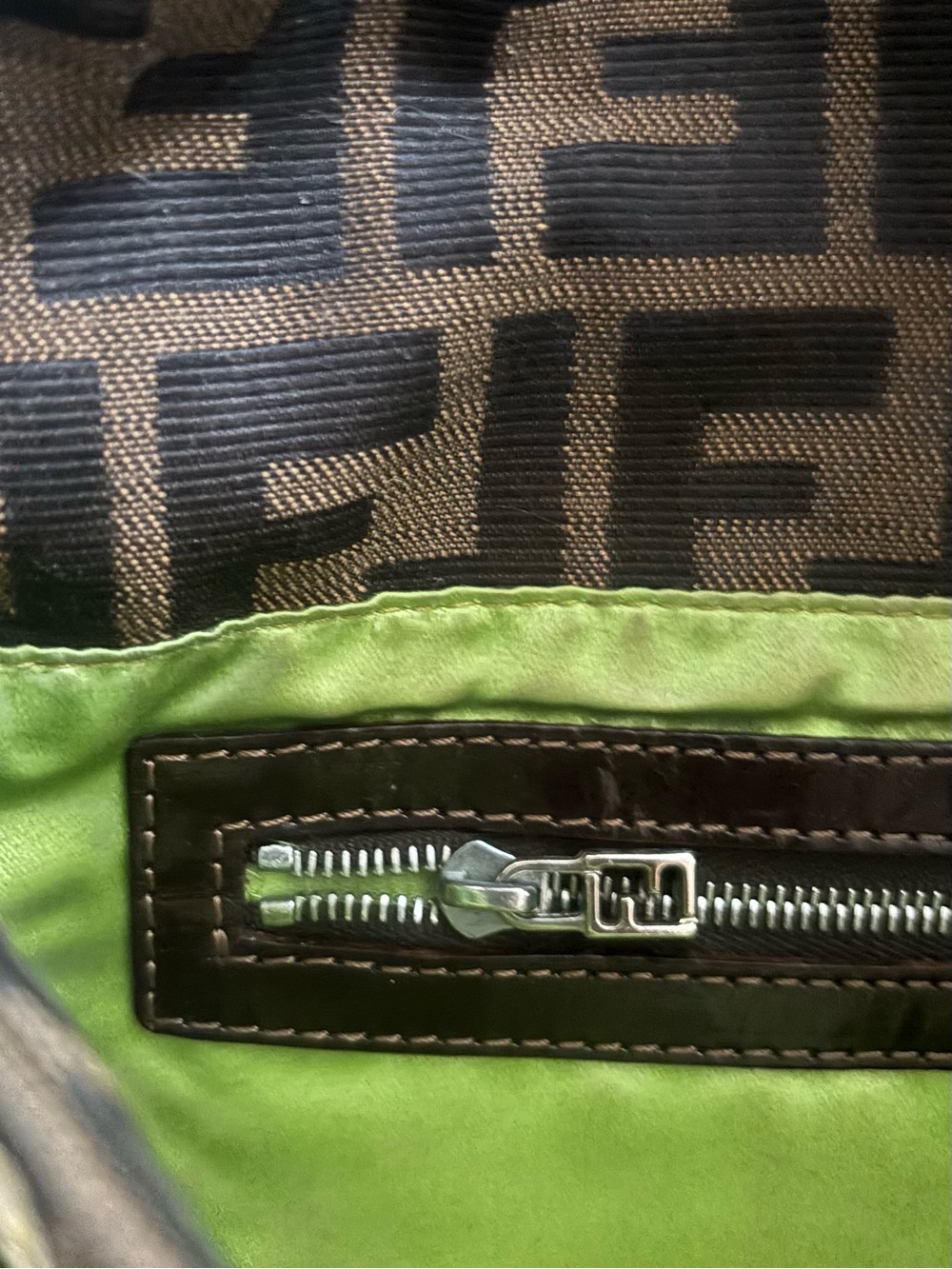Vintage Fendi Zucca Monogram Floral Embroidered Baguette Bag - Picture 13 of 16